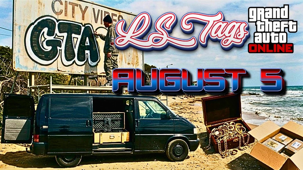 LS TAGS, SHIPWRECK, GUN VAN Locations - AUGUST 5| GTA ONLINE