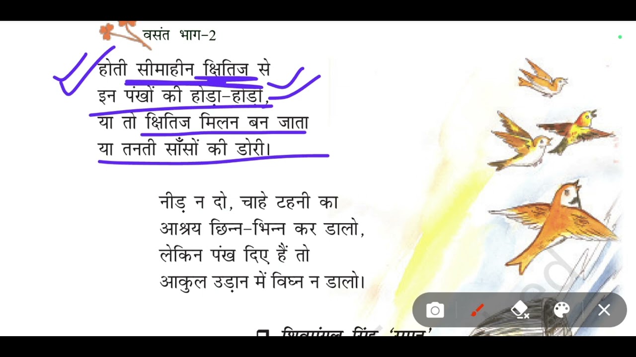 Class 7th हिन्दी 📚पाठ 1 हम पंछी उन्मुक्त गगन के कविता 🕊️ easy explanation by learn with me✅
