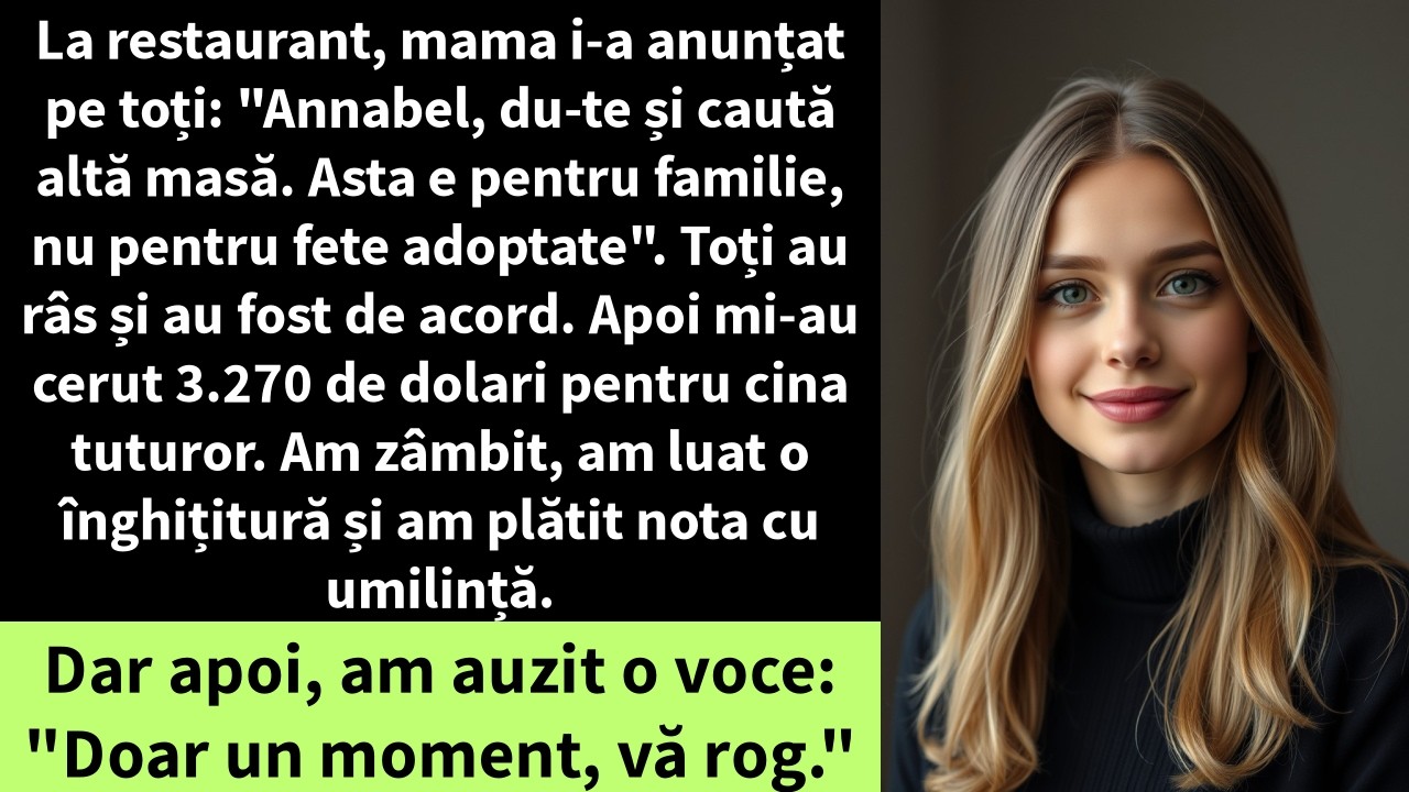 La restaurant, mama i-a anunțat pe toți: 