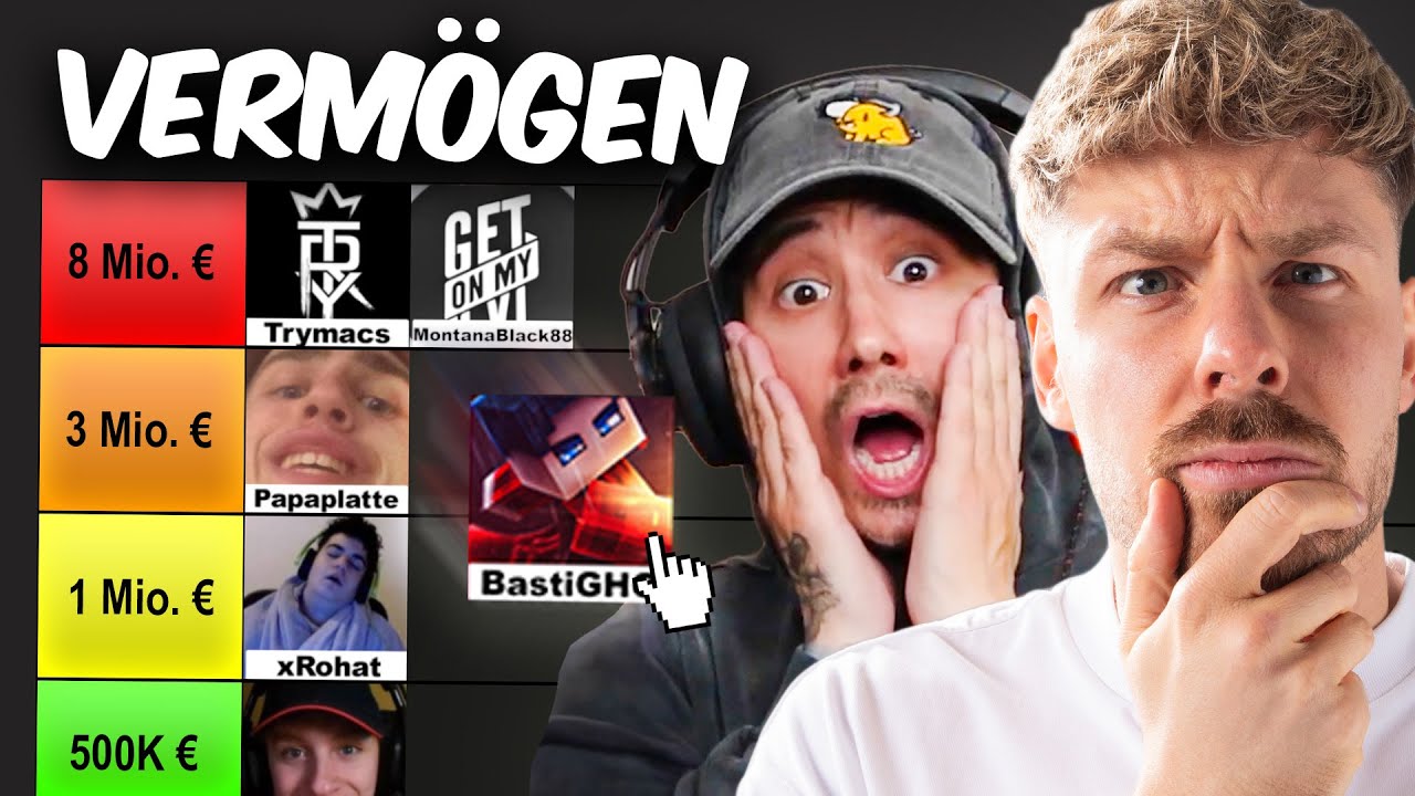 VERM&Ouml;GEN von Deutschen STREAMERN Tierlist mit @julienbam