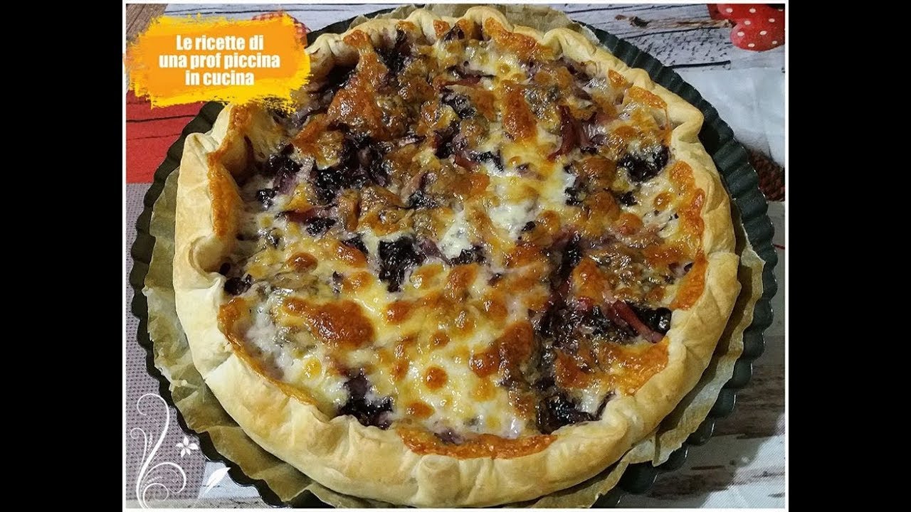 Torta salata speck, radicchio e provola