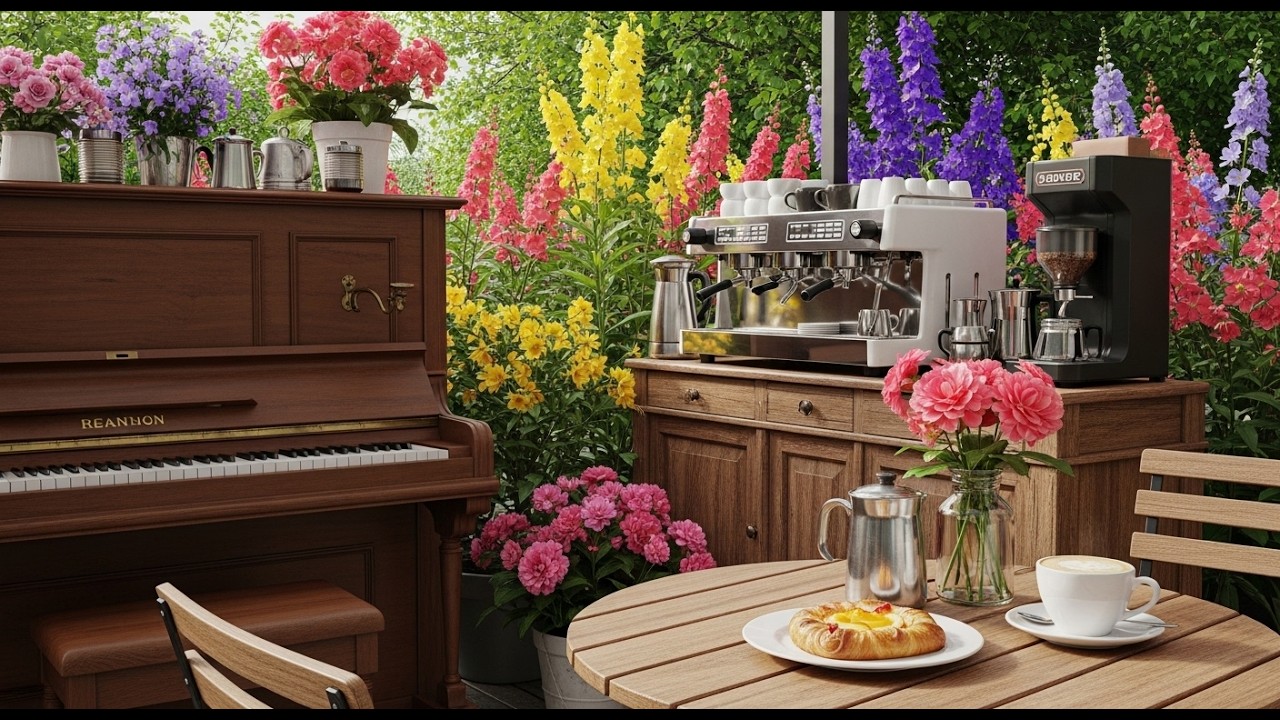 Flower Café Jazz 🌼 Relaxing for Study, Work & Focus 90 Minutes