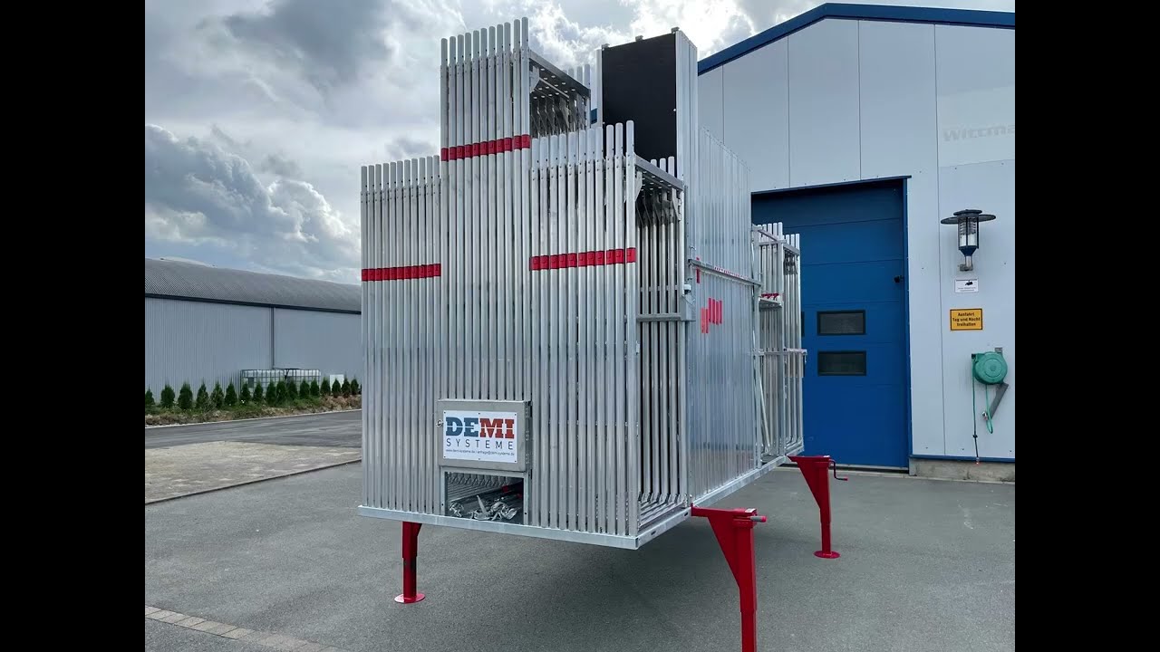 Beladung unsere Gerüsttransportsystems DEMI-410200 im Zeitraffer