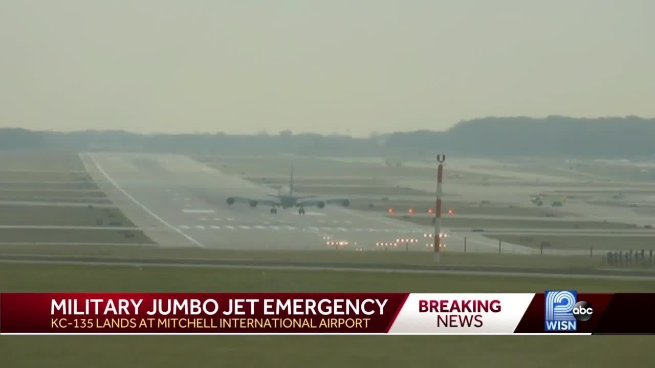 Large military plane makes emergency landing at Mitchell Airport