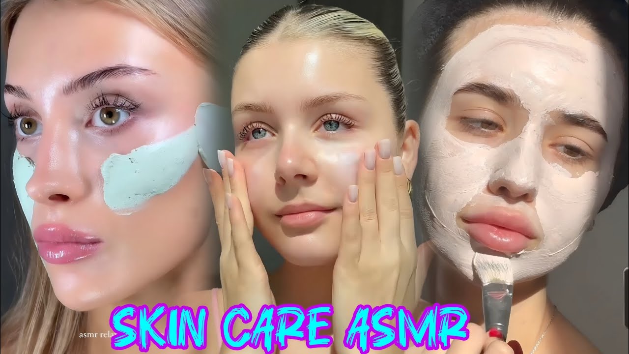 ASMR-видео по уходу за кожей💆🏻‍♀️|| ASMR-уход за кожей без разговоров || звуки очищения лица #asm...