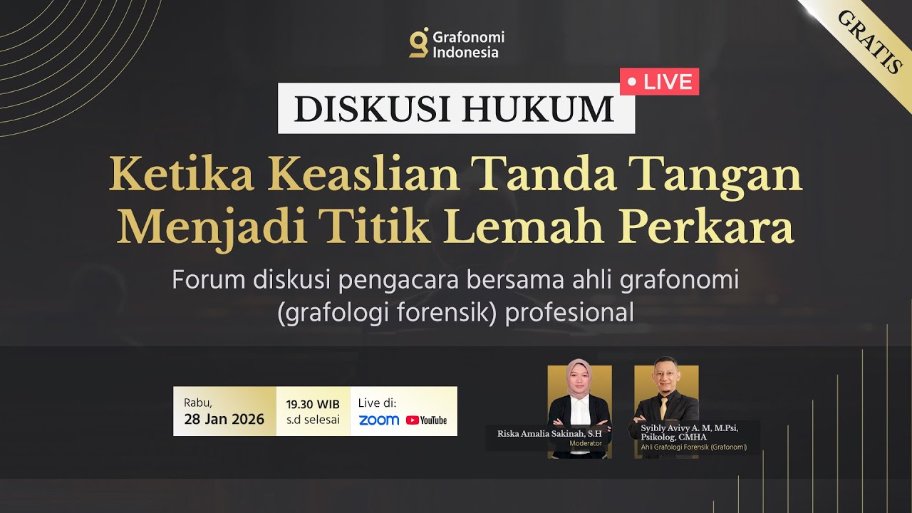 🔴 LIVE DISKUSI HUKUM: Ketika Keaslian Tanda Tangan Menjadi Titik Lemah Perkara