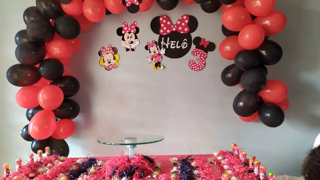 Decoração festa Minnie Vermelha Simples