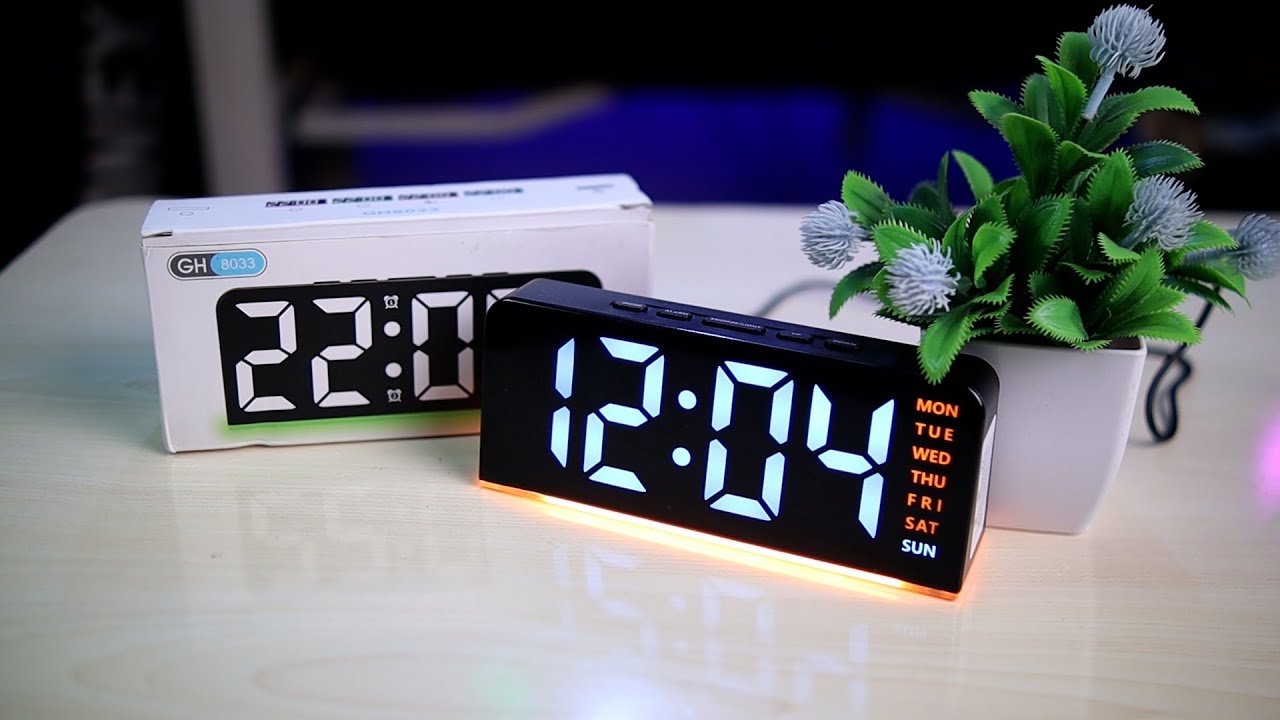 GH8033 LED Digital Alarm Clock with Atmospheric Light | Review and Settings