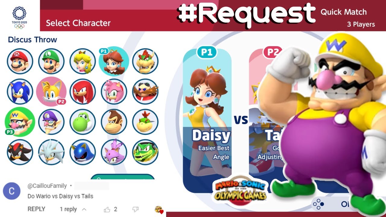 Daisy VS Tails VS Wario Yellow! Gameplay(3 Players) | MARIO AND SONIC AT THE OLYMPIC GAME TOKYO 2020