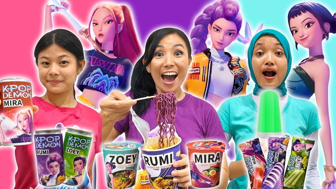 PILIH KARAKTER HUNTRIX KPOP DEMON HUNTER SESUAI ES KRIM & RAMYEON 1 WARNA DI MINIMARKET !