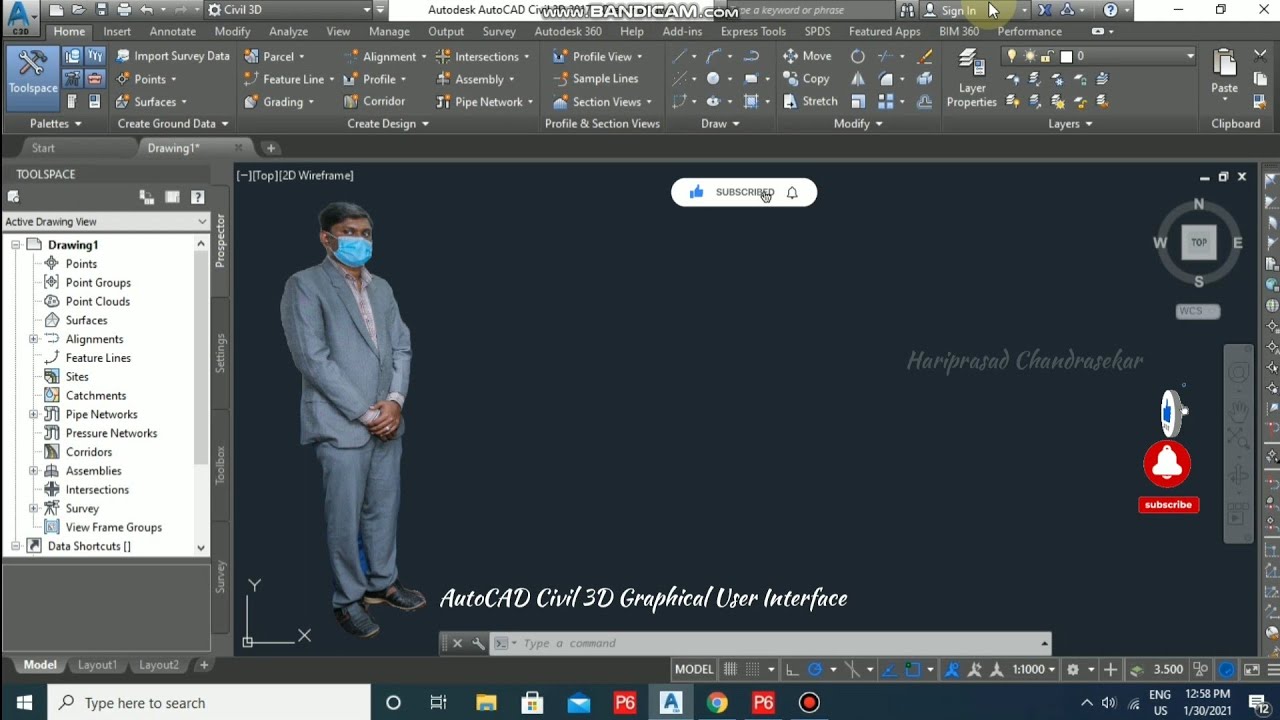AutoCAD Civil 3D Graphical User Interface
