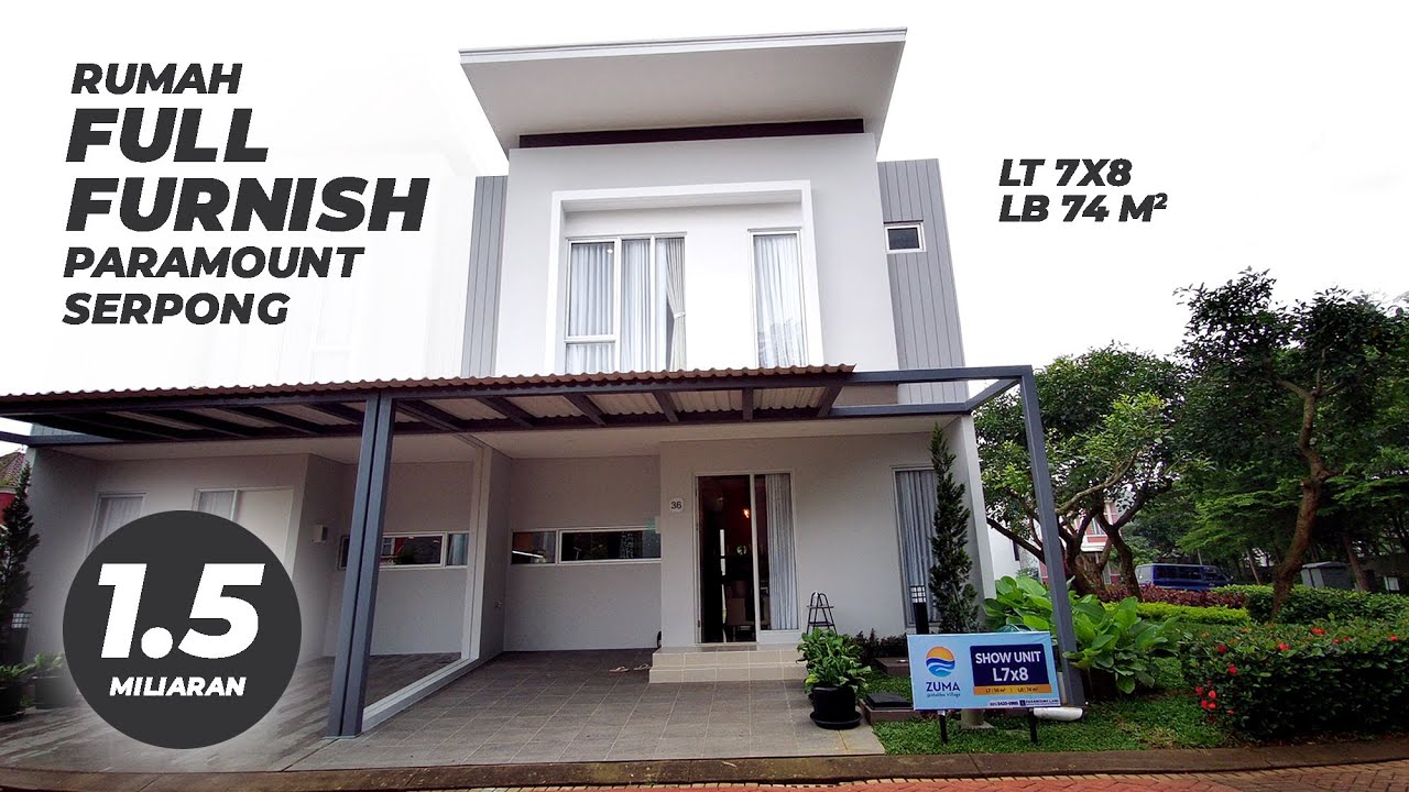 REVIEW DETAIL NEW ZUMA PARAMOUNT 7X8 MALIBU VILLAGE, GADING SERPONG. FULL FURNISH 1,5 MILYARAN