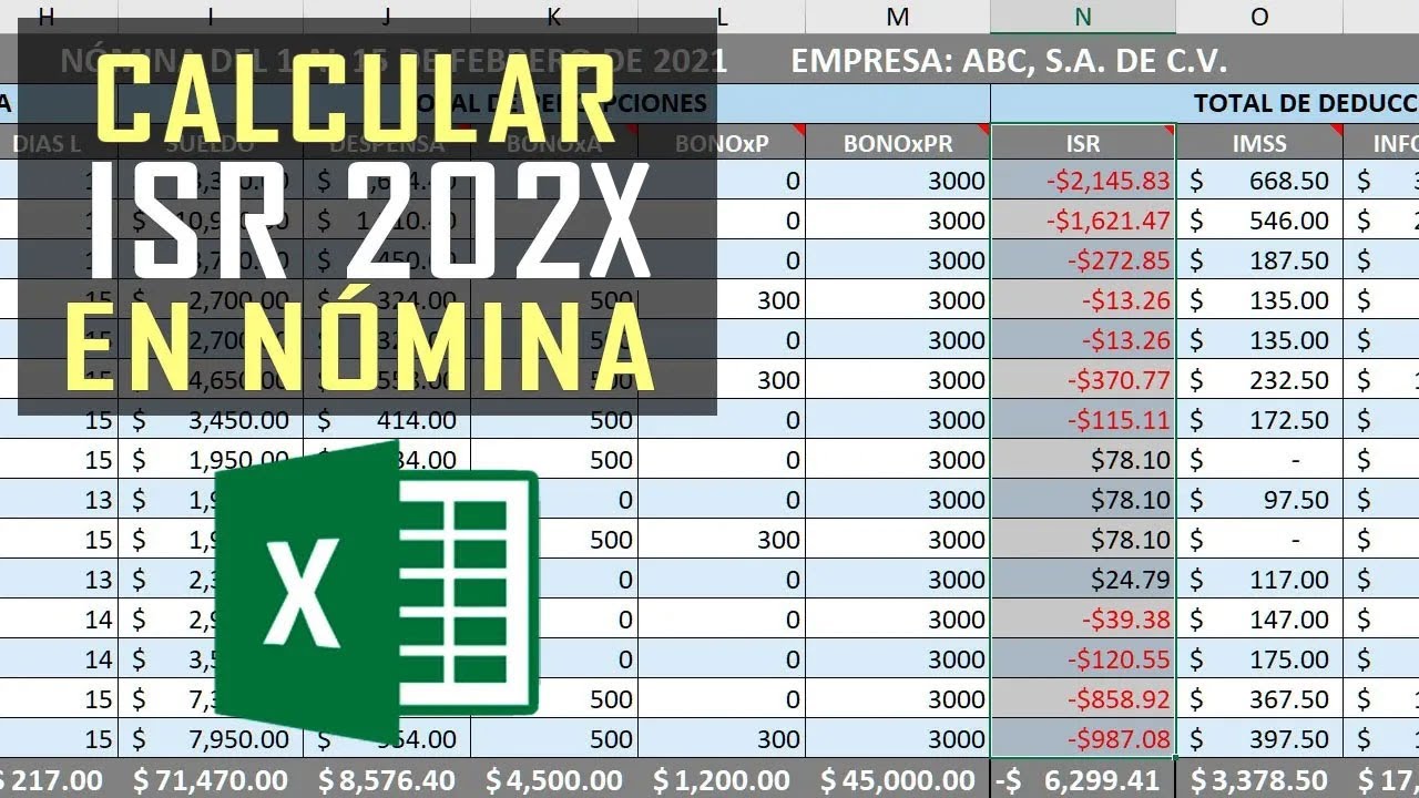 ✅ Calcular el ISR para CUALQUIER AÑO | IMPUESTOS en la NÓMINA | Ejemplo COMPLETO en EXCEL | DESDE 0🆗