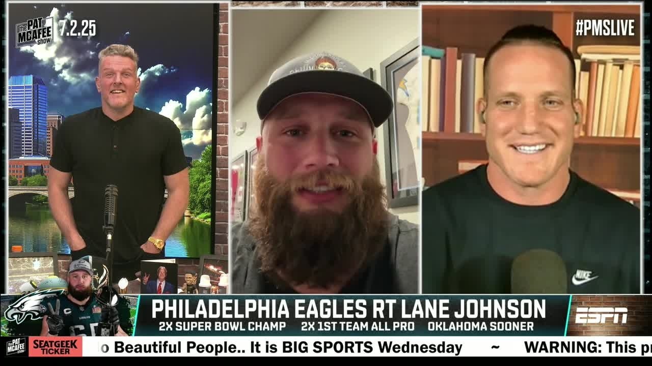 Lane Johnson talks Nick Sirianni, Saquon Barkley & importance of the OL 💪 | The Pat McAfee Show