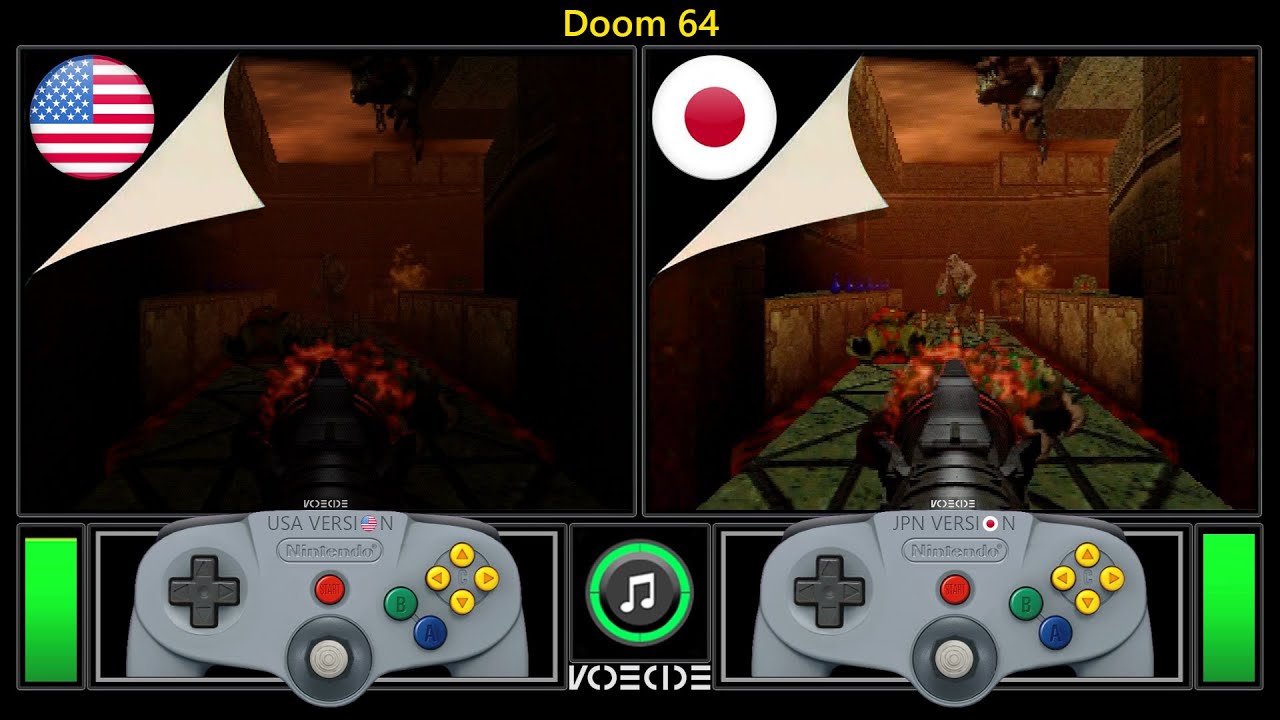 Regional Differences of Doom 64 (Nintendo 64 vs Nintendo 64) Real Hardware Comparison