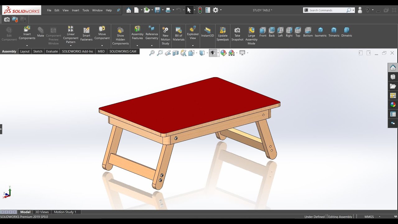 SOLIDWORKS - STUDY TABLE TUTORIAL PART - 1