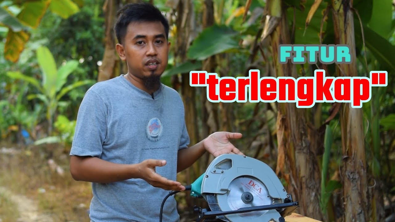 unboxing gergaji potong kayu fitur terlengkap - DCA AMY185 circular saw 7 inch