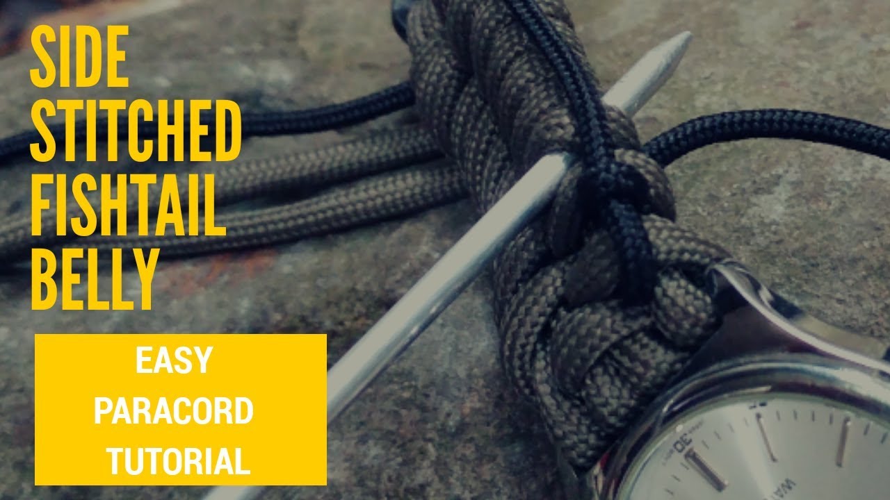 Easy paracord tutorial - side stitched fishtail belly from paraborneo