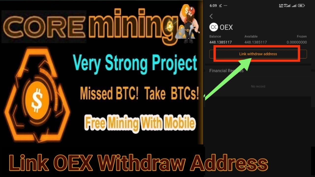Core Mining New Update | How To Link OEX Withdraw Address | OEX Token Withdraw Process