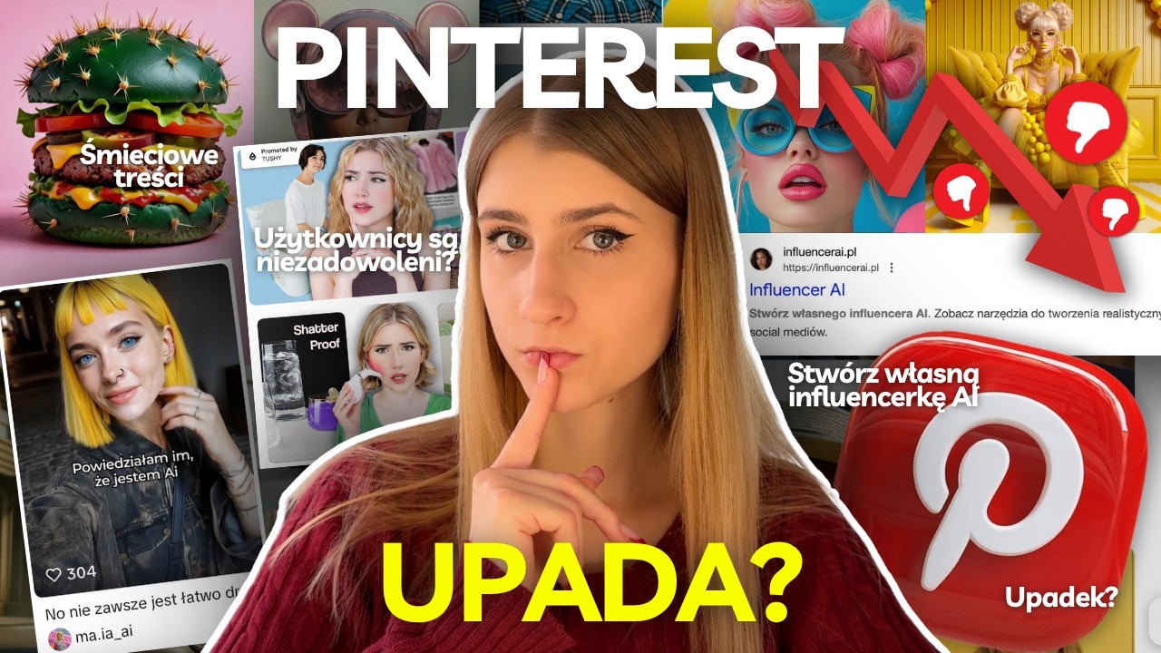 Social media upadają &mdash; AI przejmuje internet (wygerowane influencerki, pinterest kiedyś vs teraz).