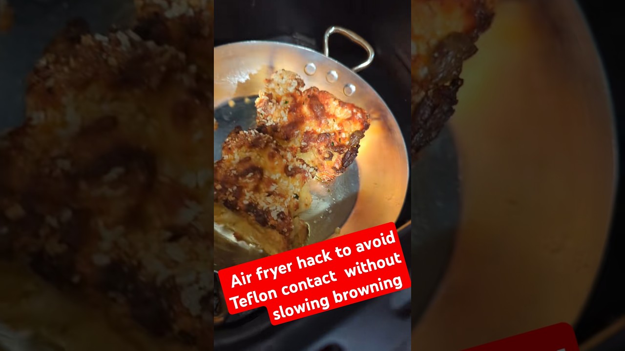 Tinned copper in the air fryer, to crisp both sides of your mac and cheese without Teflon contact