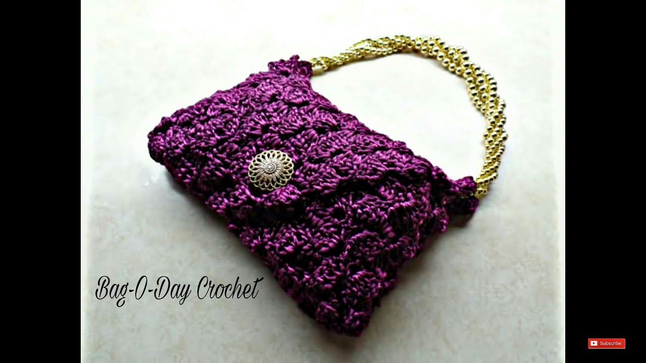 How to Crochet Clover Cover Stitch Handbag Purse TUTORIAL 