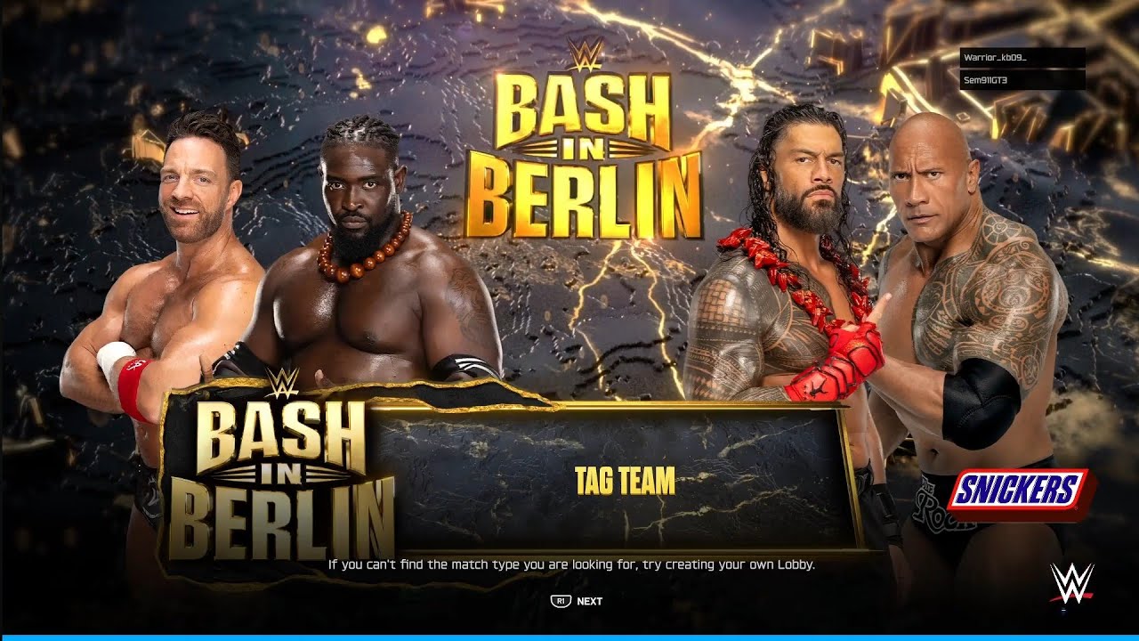 TAG TEAM MATCH OBA FEMI AND LA KNIGHT VS ROMAN AND THE ROCK
