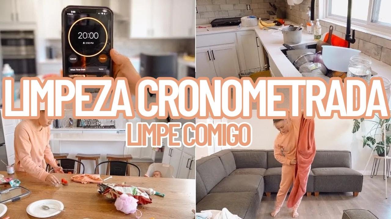 Faxina cronometrada comigo: motivação pra dona de casa deixar tudo brilhando