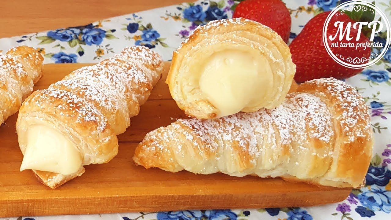 Conos de hojaldre rellenos de crema pastelera | Mi tarta preferida