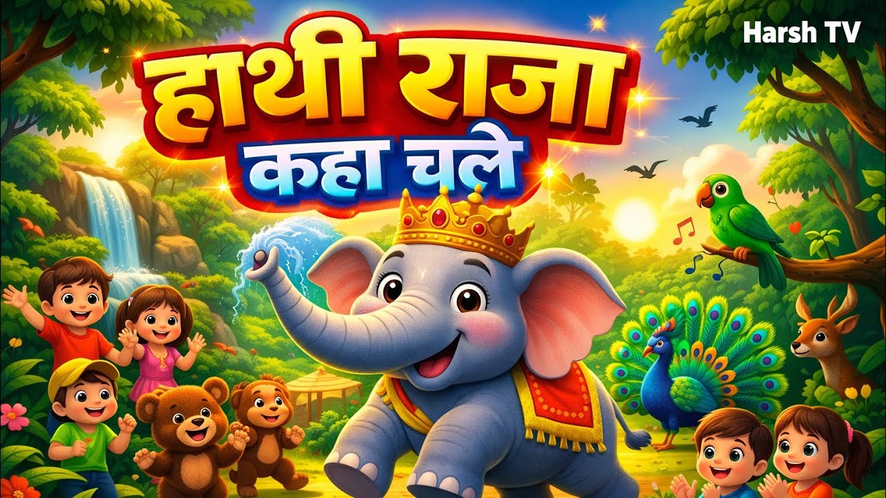 Hathi Raja Kha Chale 🐘 | Hindi Rhymes for Kids | 3D Cartoon Nursery Rhymes | Harsh TV