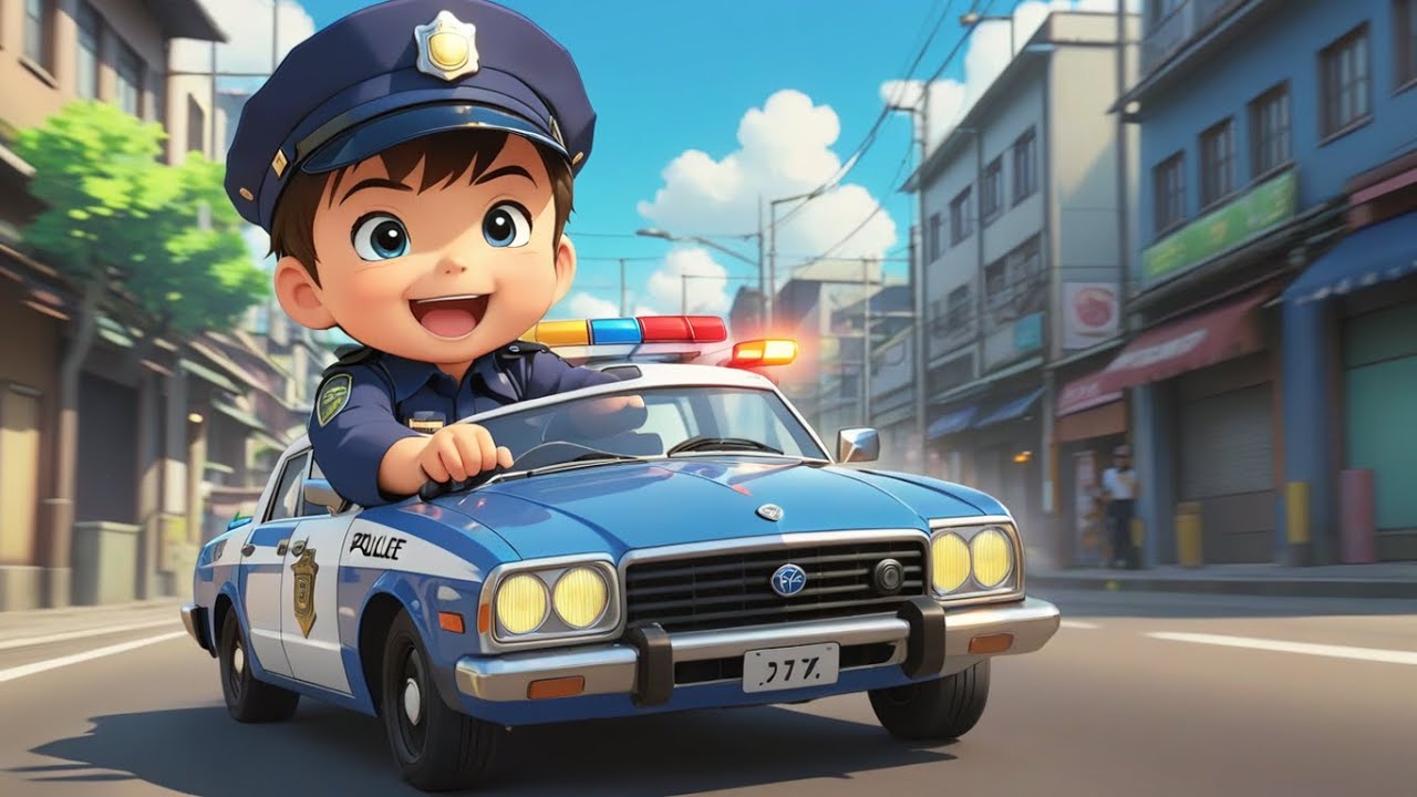 Wheels on the Police Car 🚓 | Fun Kids Song | Police Car Song for Children | KidsLearn Nursery Rhymes
