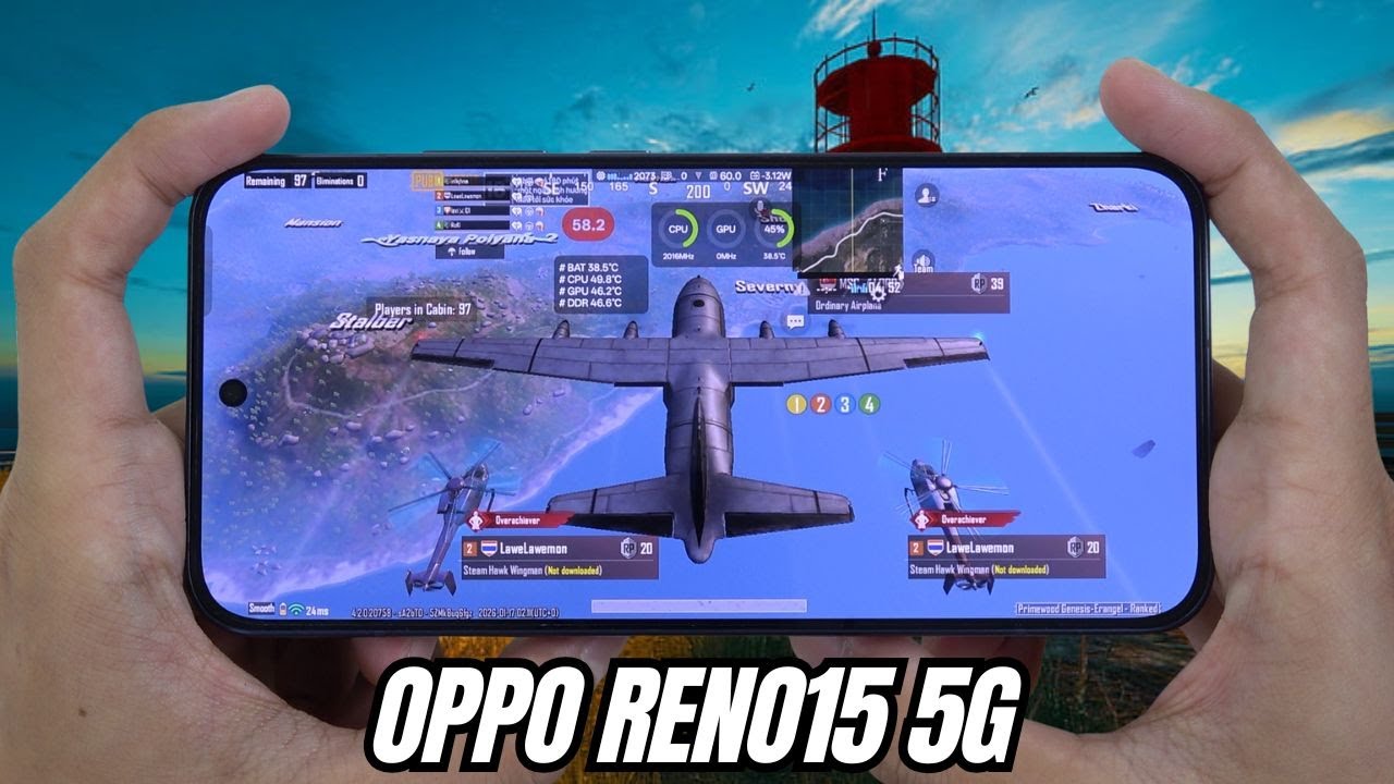 OPPO RENO 15 5G Test Game PUBG Mobile | Snapdragon 7 Gen 4