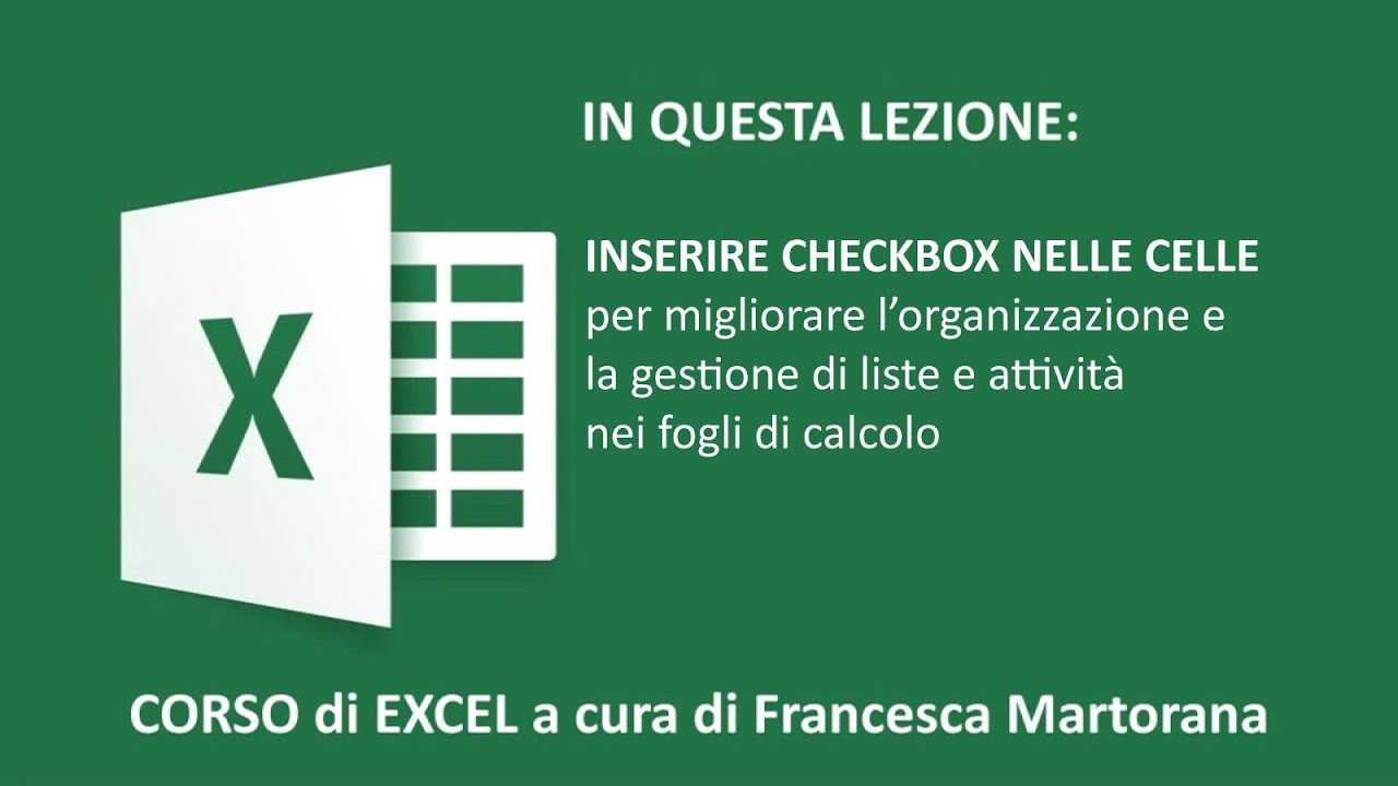 EXCEL tutorial 31: Caselle di controllo in Excel (checkbox)