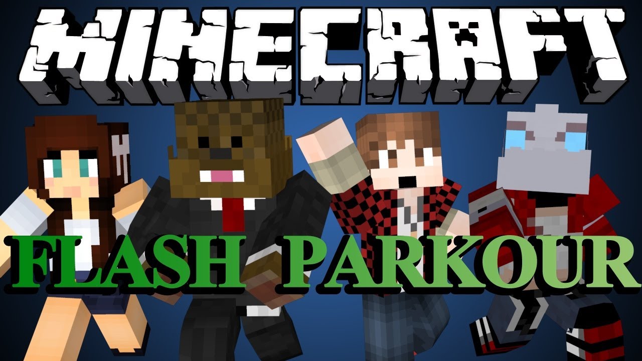 FAST AS A BULLET in Minecraft (Flash Parkour Map) w/ BajanCanadian, NoochM and AshleyMarieeGaming
