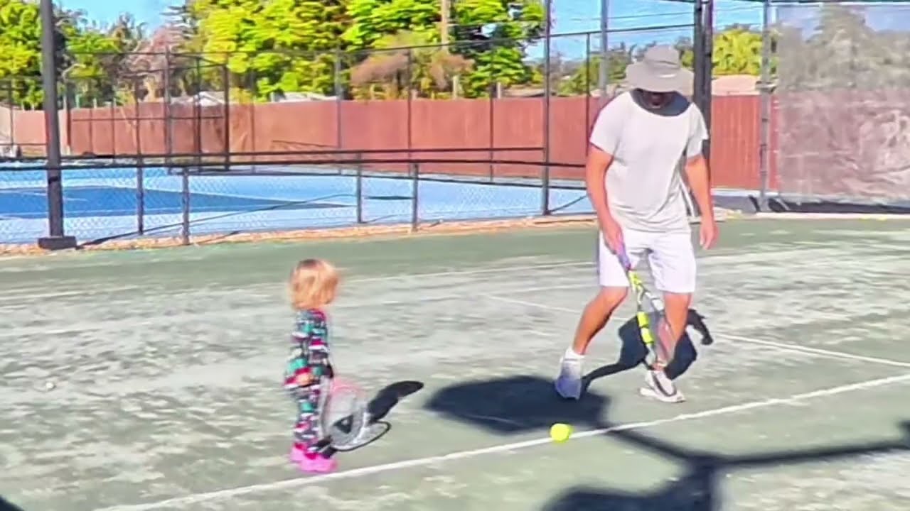 How to play toddler tennis - Full lesson almost two years old