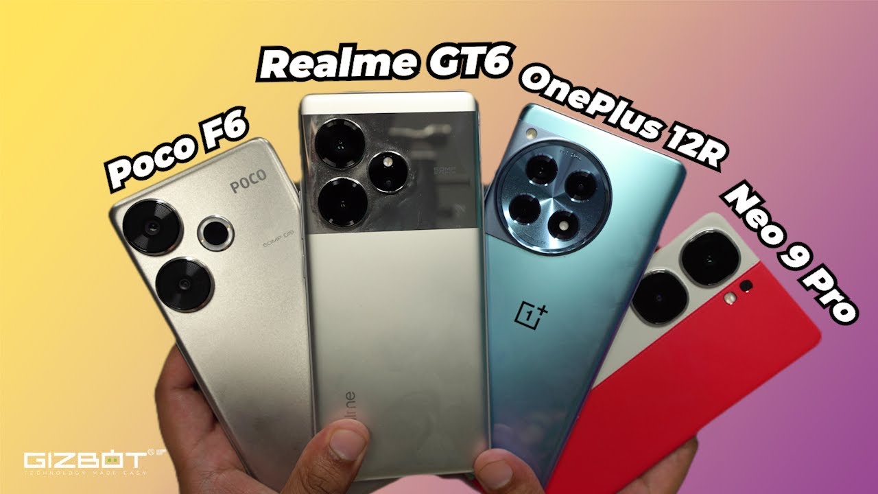 Realme GT6 vs OnePlus 12R vs Poco F6 vs iQOO Neo 9 Pro 🔋 Performance Test ⚡️ 8sGen3 vs 8Gen2