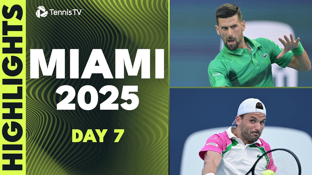 Djokovic Faces Musetti; Monfils, Berrettini & Fritz Feature | Miami 2025 Day 7 Highlights