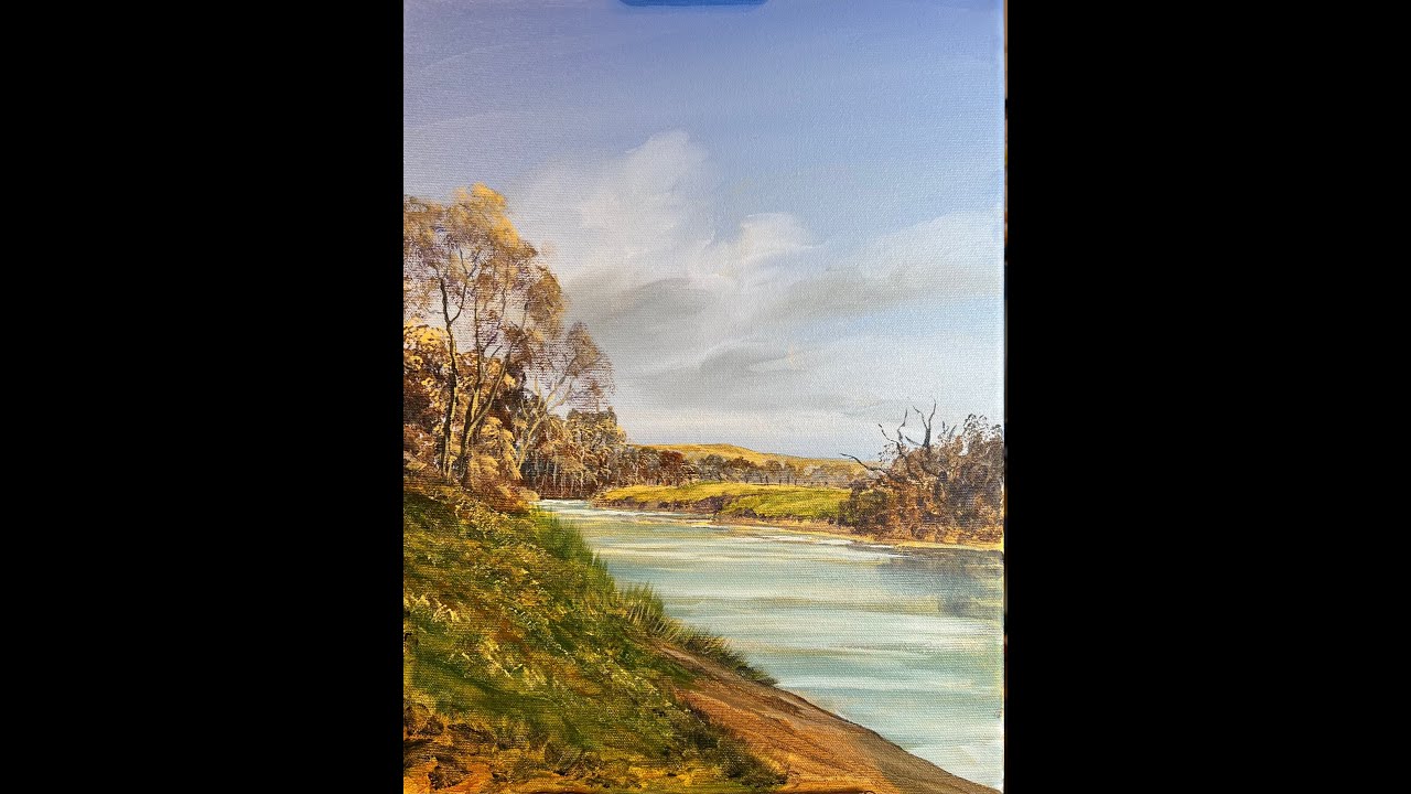 A walk by the River Coquet in acrylic.
