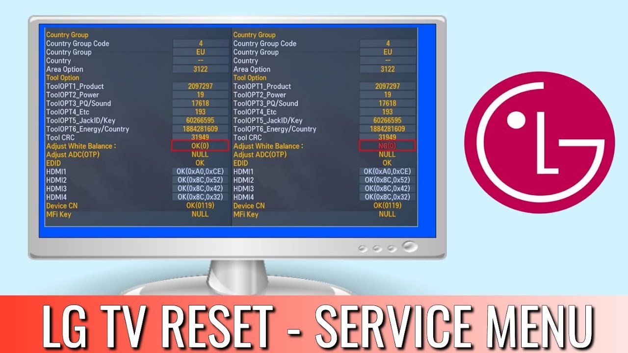 How To Access Service Mode On LG LED TV |  LG TV Factory Reset