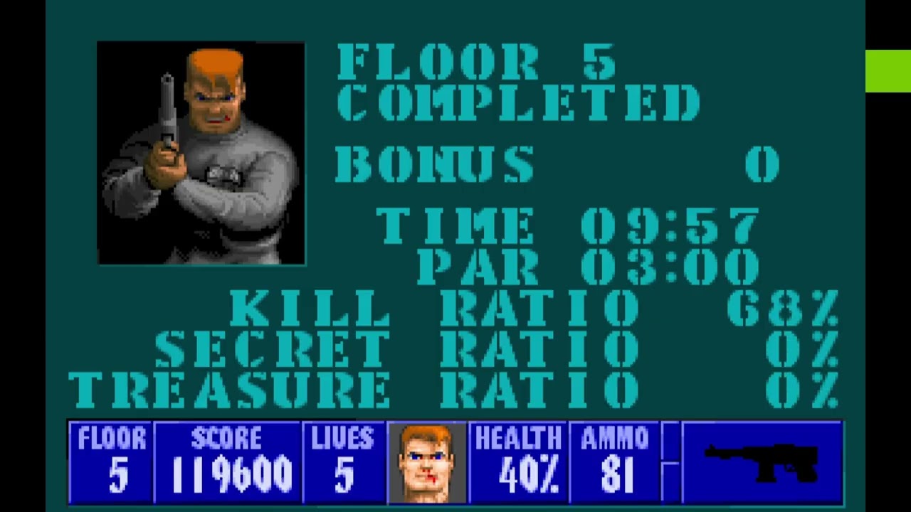 Wolfenstein 3D Gameplay Episode 1 Floor 5