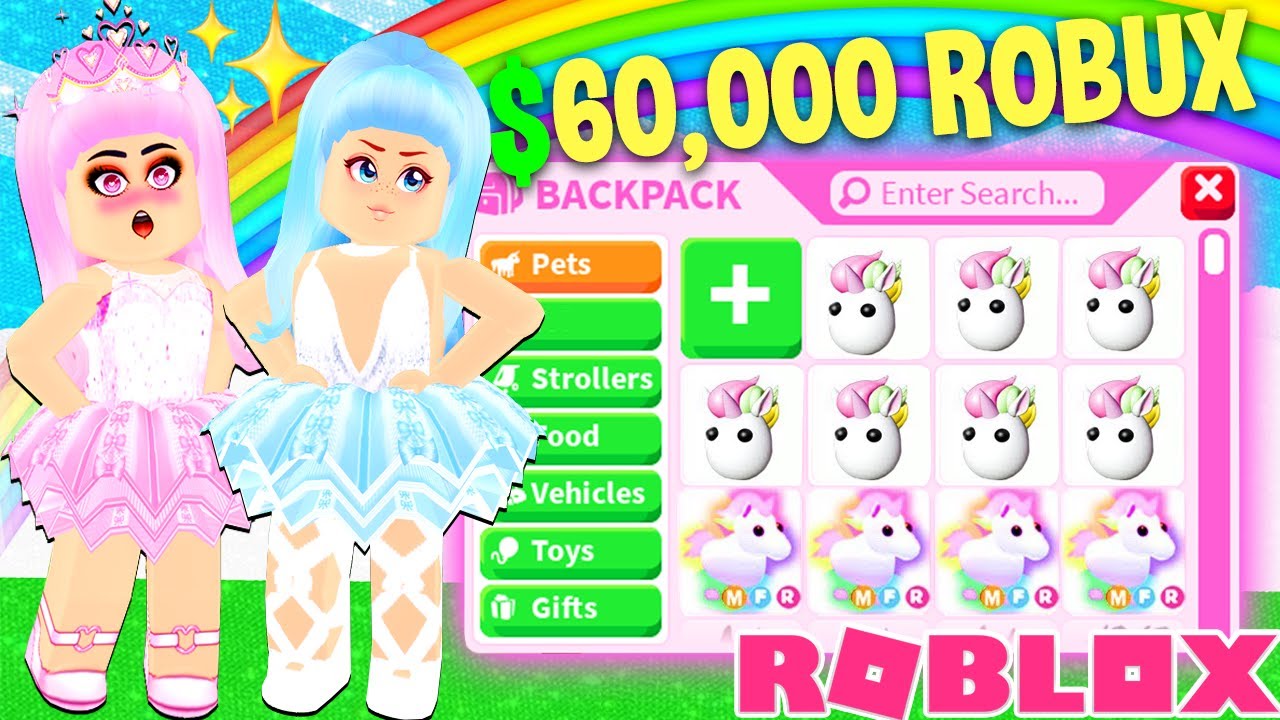 We SPENT 60,000 ROBUX To Get A LEGENDARY UNICORN In Adopt Me... Roblox