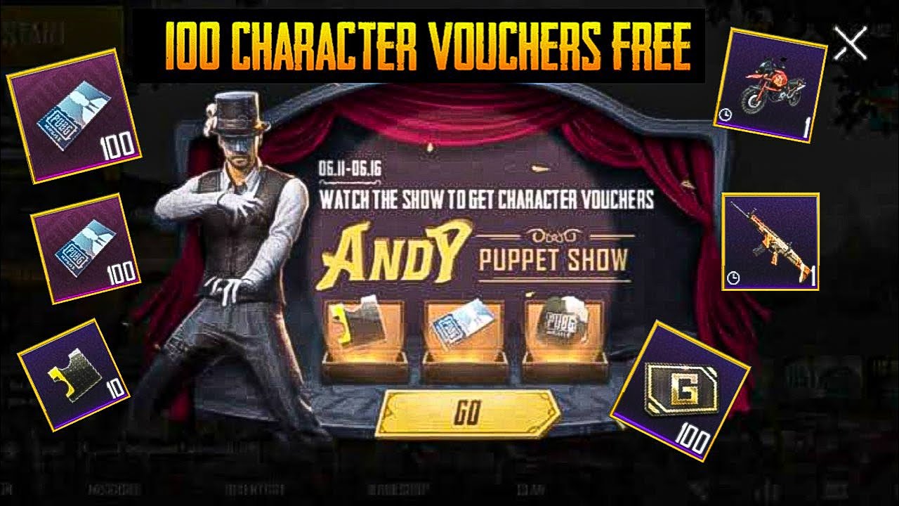 Get free 100 character voucher || Pubg Mobile Character Voucher Event Back ||