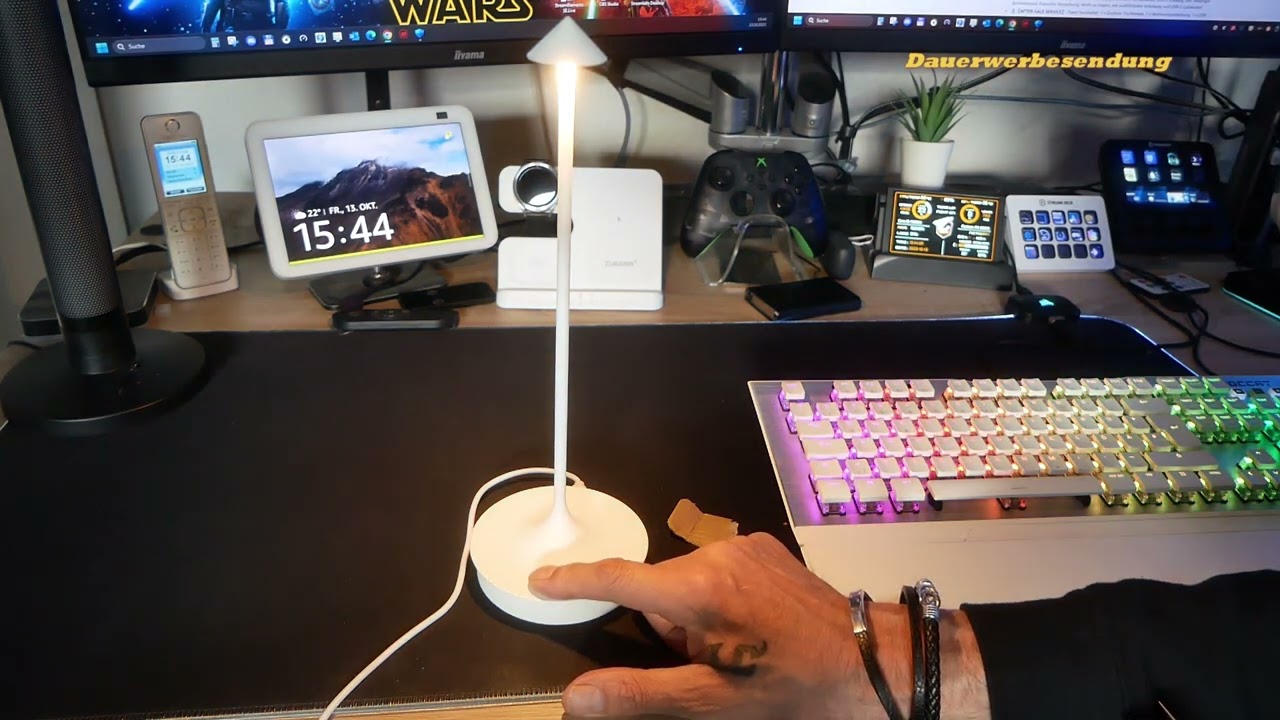CASSTIA Kabellose- Dimmbare Touch Led Akku Tischlampe  Review😊👍