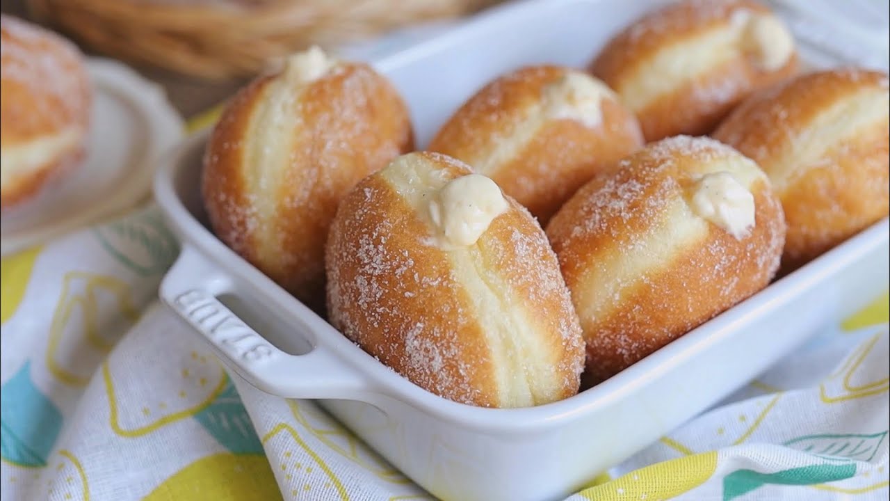 | Custard Cream Donuts ✿ 【🥯 卡士達鮮奶油甜甜圈】