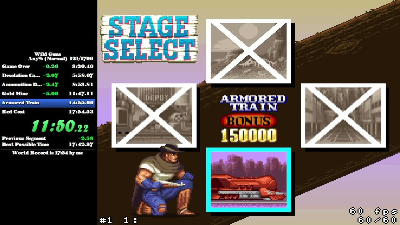 Wild Guns Snes Speedrun: Any% Normal PB: 17:53 [WR]
