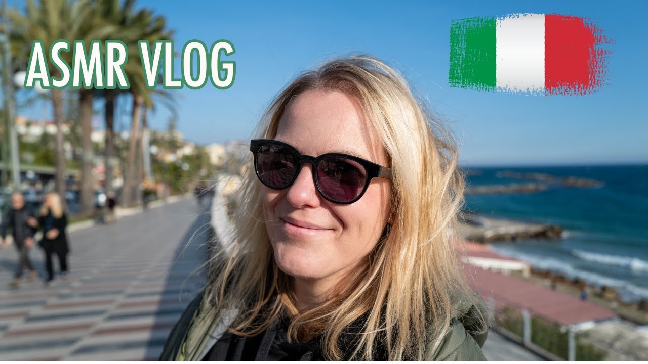 ASMR FR 🇮🇹 Vlog ASMR - 1 journée à Sanremo en Italie (chuchotement très très proche du micro)