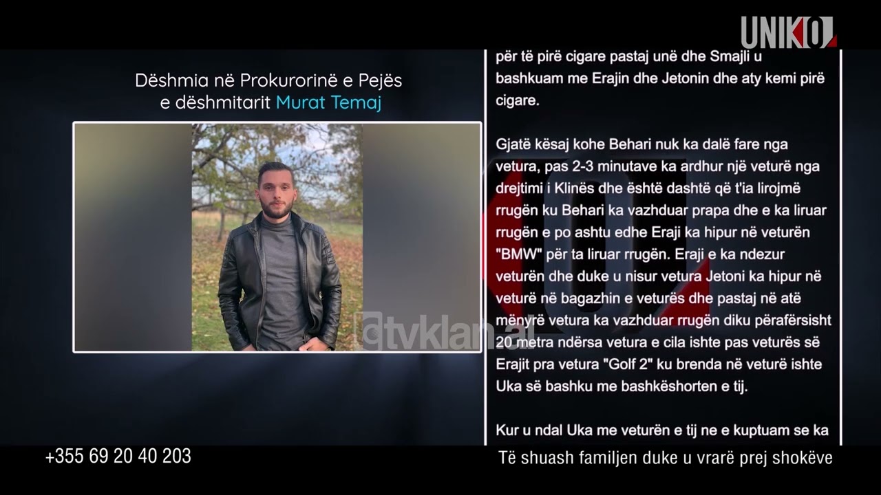 Uniko – Dëshmia e shokut: Si u rrëzua nga makina Jetoni dhe humbi jetën