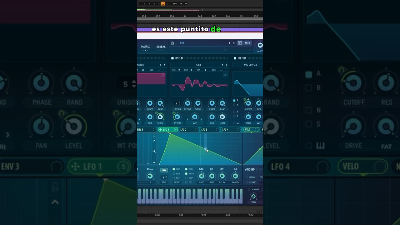 Tutorial como sintetizar un bajo arremangado 😤 #productormusical #tutorial #musica #synthesizer