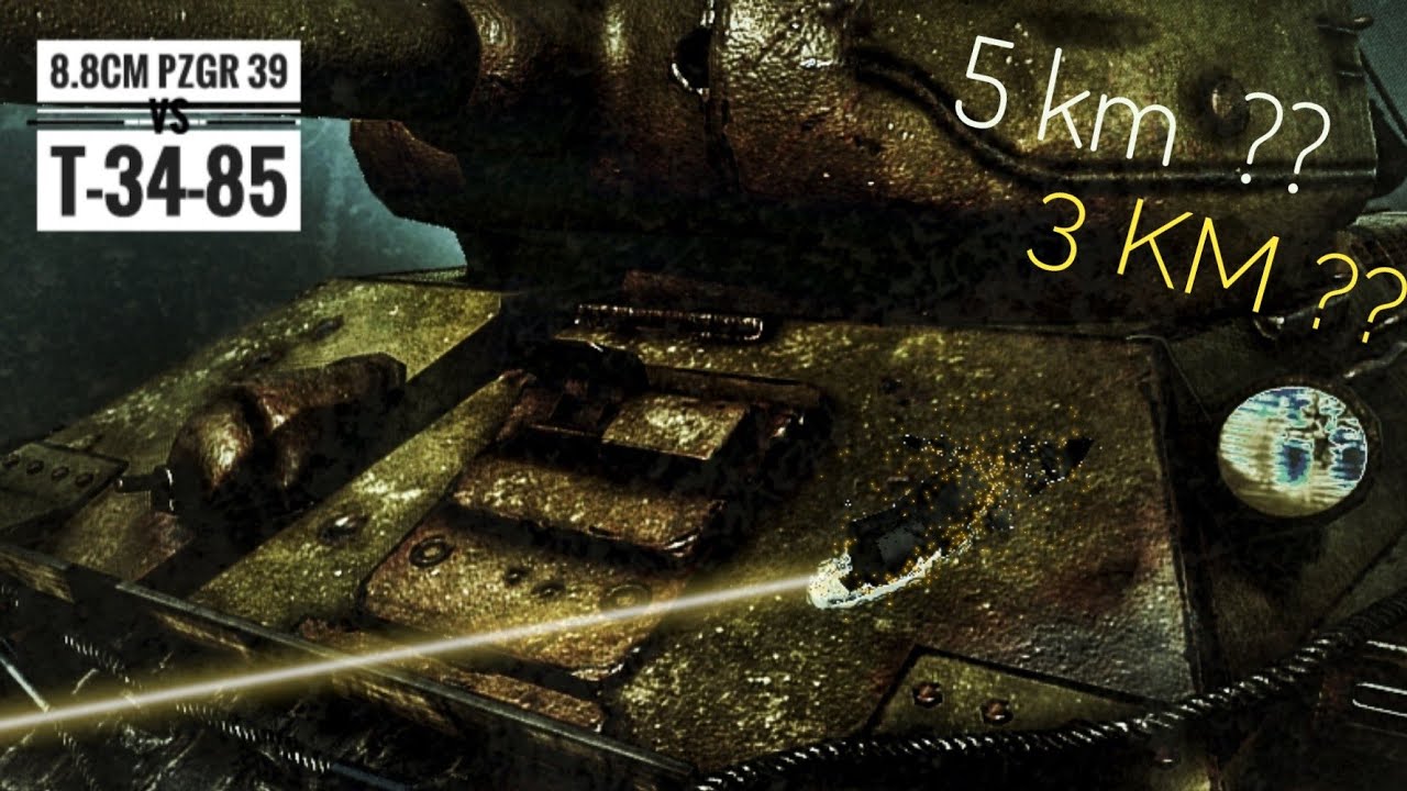 T-34 penetration range (US Army criterion) by Tiger 8.8cm Kwk 36