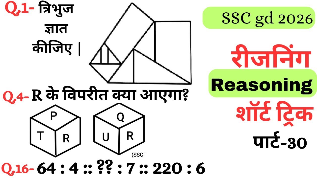 Reasoning प्रैक्टिस Set–30|| SSC gd reasoning|| ntpc reasoning|| reasoning||  reasoning practice set